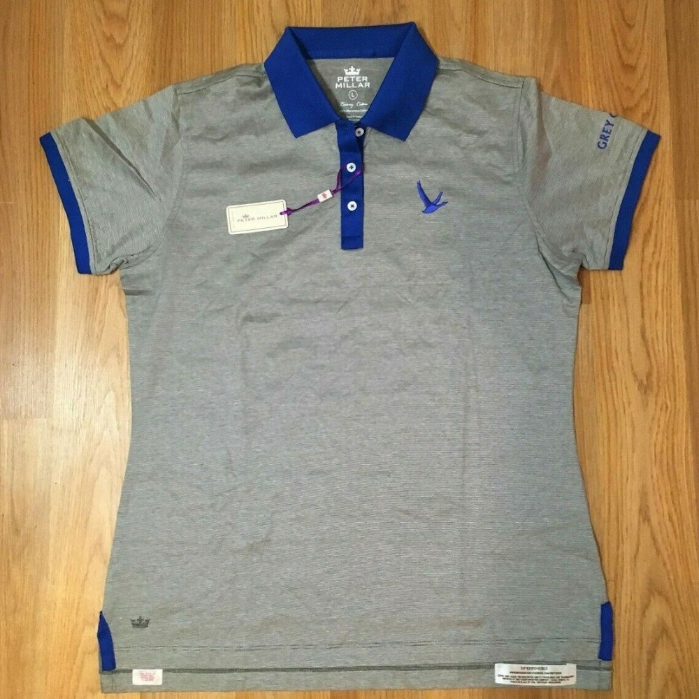 NWT Peter Millar Womans Grey Goose Polo Shirt